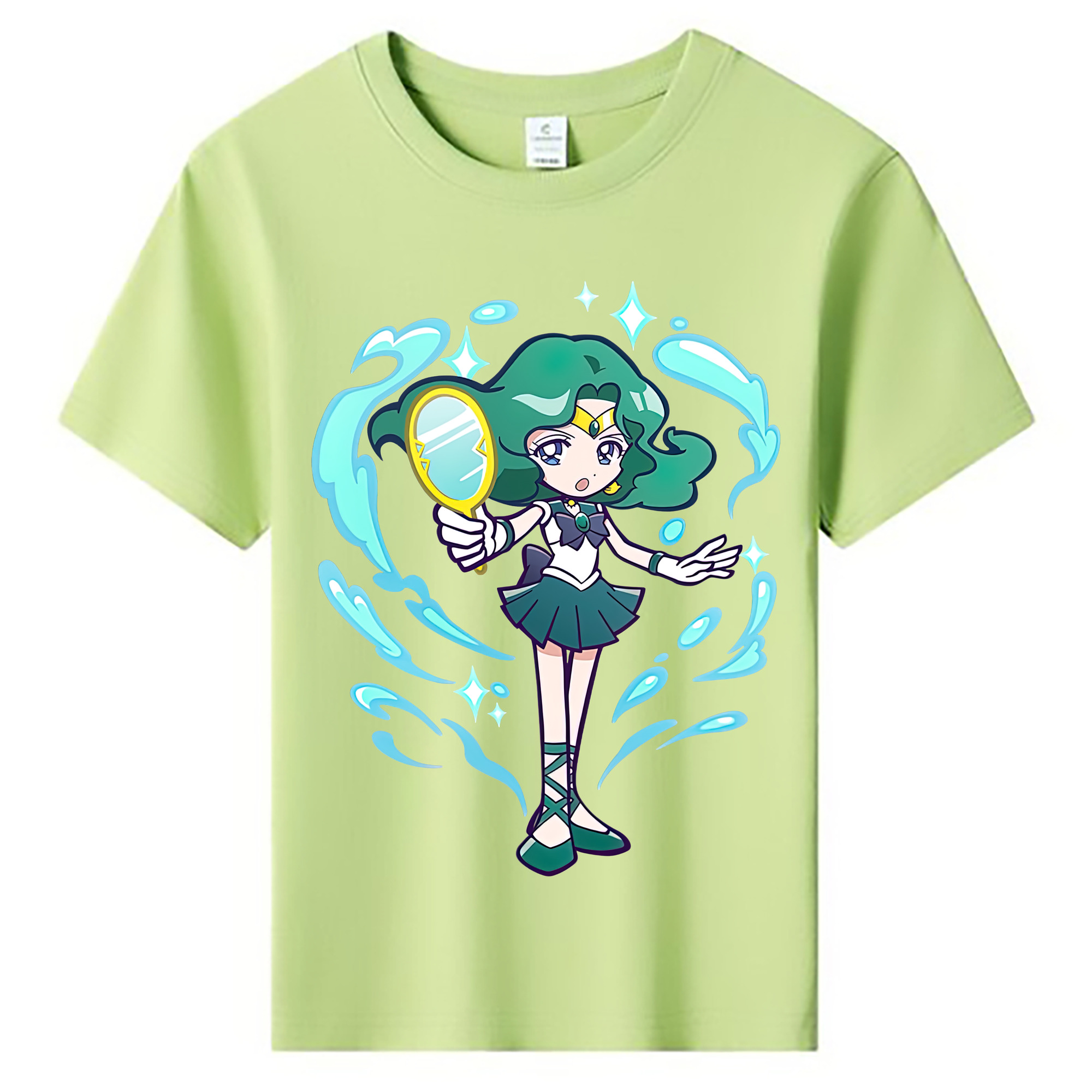 （画像用） 美少女戦士セーラームーン 海王 みちる（かいおう みちる） Sailor Moon Kaiou Michiru 綿100％キッズTシャツ（フロントプリント）